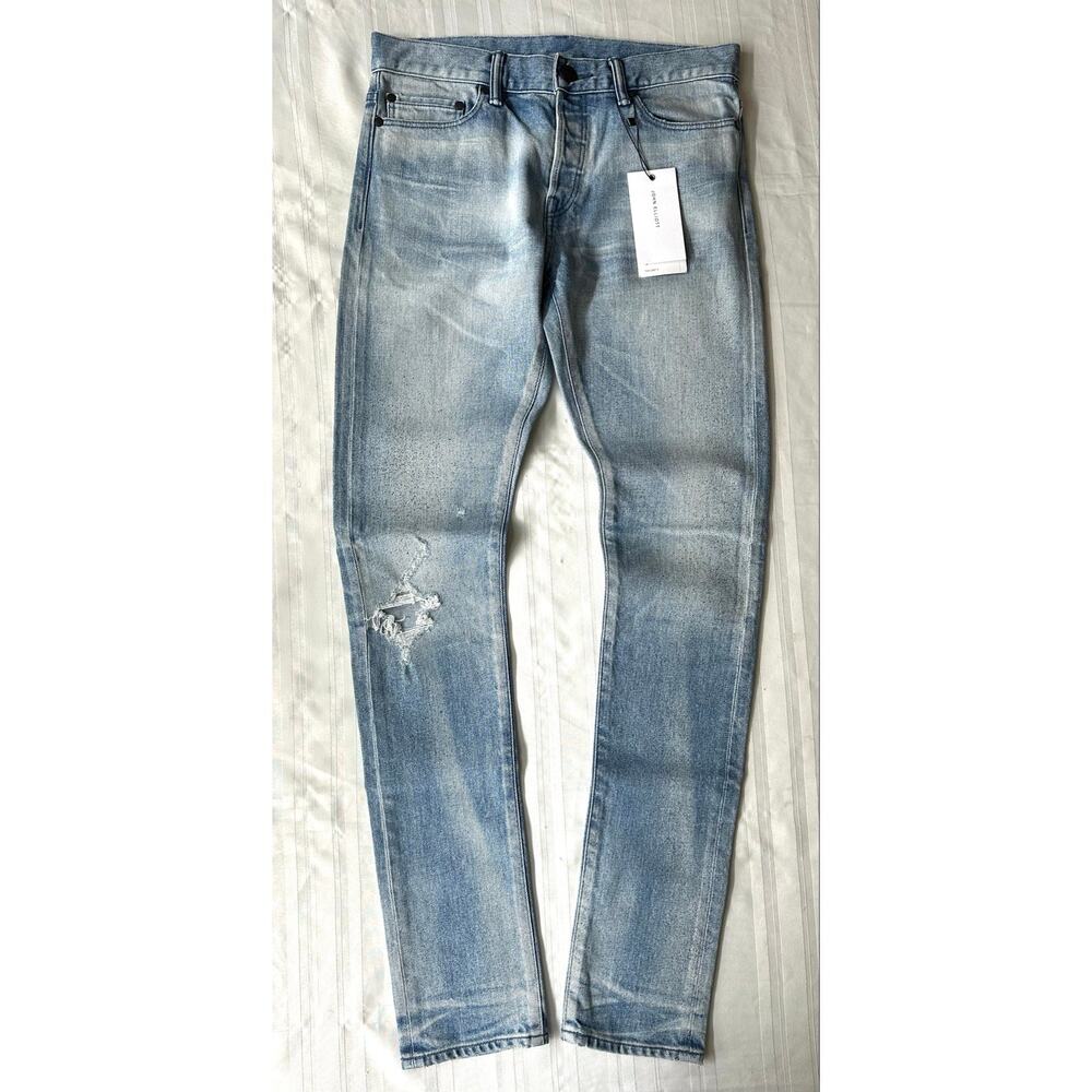 NWT John Elliott The Cast 2 Jeans Distressed Light Wash Slim Tapered Men's Sz 28